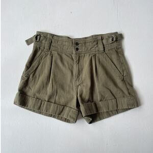 Current/Elliot High Rise Army Green Shorts / Sz 27 / Military Utility Pleated